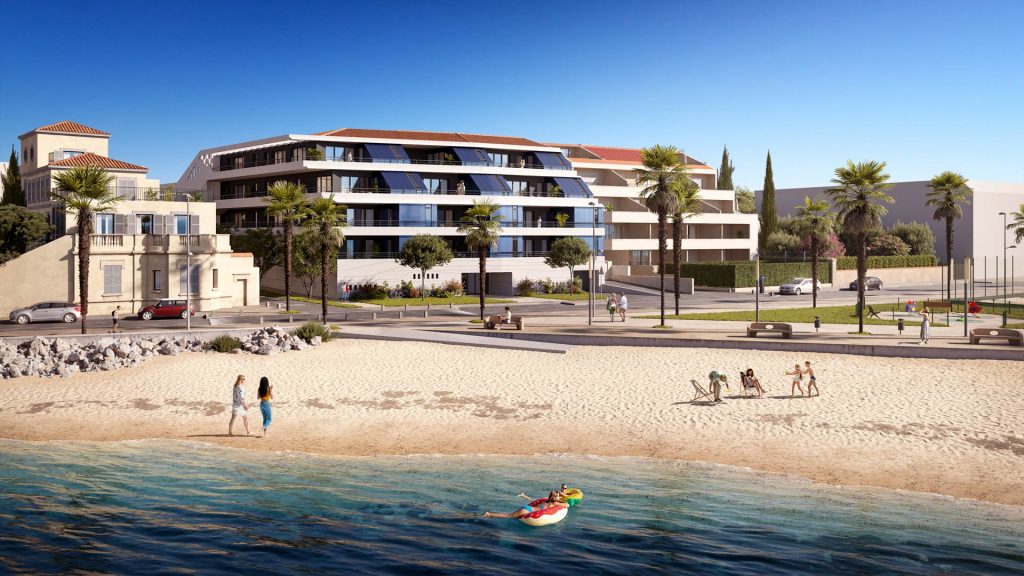Un visuel du futur programme immobilier So Beach situé à la Ciotat.